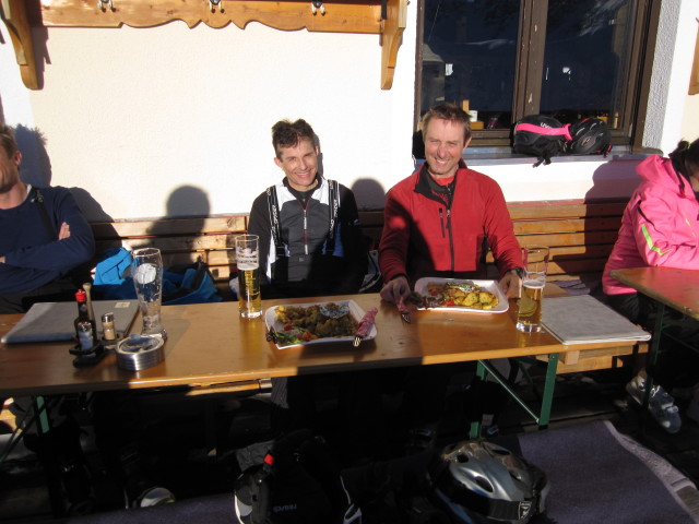 Stefan und ich bei der Birgitzk&ouml;pflh&uuml;tte, 2.035 m