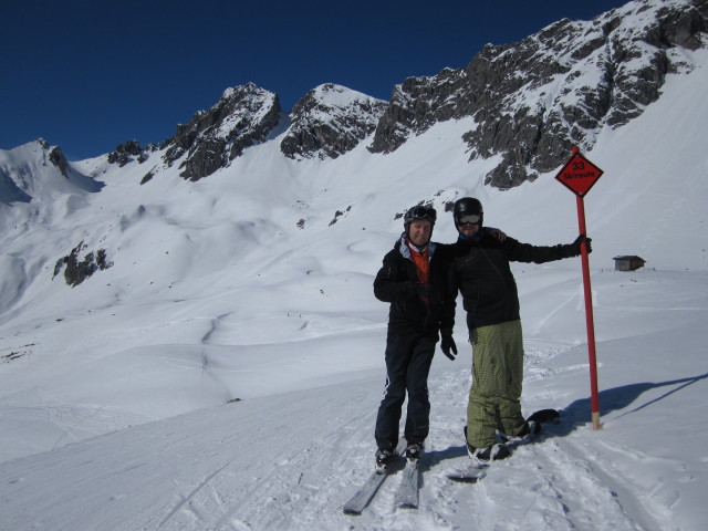 Ich und Markus auf der Skiroute 'Mattun' (8. M&auml;rz)