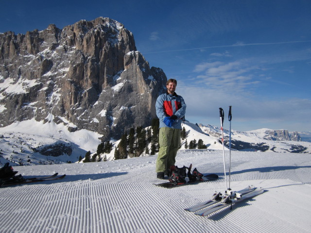 Markus bei der Bergstation der Umlaufbahn Ciampinoi, 2.248 m (18. M&auml;rz)