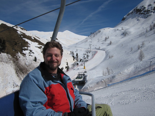 Markus im Sessellift Pala del Gheiger (18. M&auml;rz)
