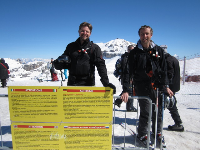 Markus und ich am Sas de Pordoi, 2.950 m (20. M&auml;rz)