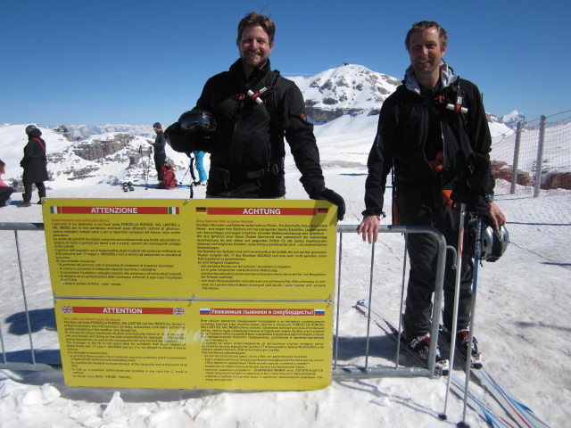 Markus und ich am Sas de Pordoi, 2.950 m (20. M&auml;rz)