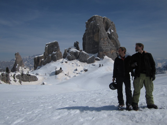 Ich und Markus neben der Piste '5 Torri' (21. M&auml;rz)