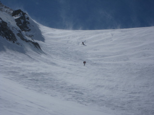 Gudrun und Christoph zwischen Hinterem Daunkopf und Bockkar (14. Apr.)