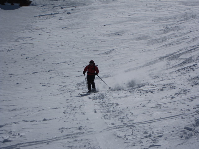 Gudrun zwischen Hinterem Daunkopf und Bockkar (14. Apr.)