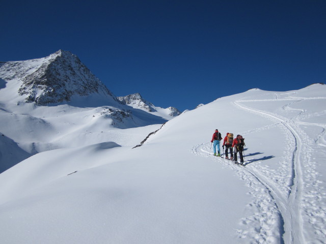 Kai, Christoph und Gudrun zwischen Stiergschwez und Sommerwandferner (17. Apr.)