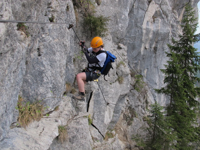 'Mein Land - Dein Land'-Klettersteig: Hannelore nach dem &Uuml;berhang