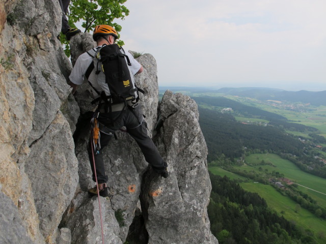 Draschgrat light: Erich am Stand nach der f&uuml;nften Seill&auml;nge