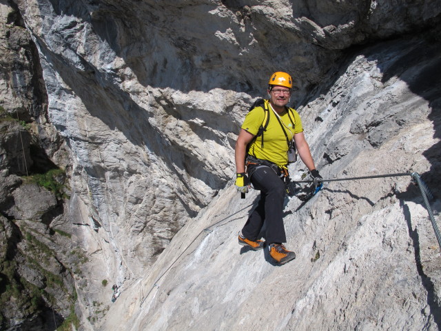 Reintalersee-Klettersteig: Axel in der leichten Variante