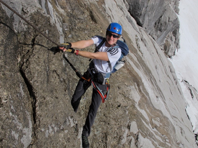 Bert-Rinesch-Klettersteig: Christian in der langen Querung (7. Juni)