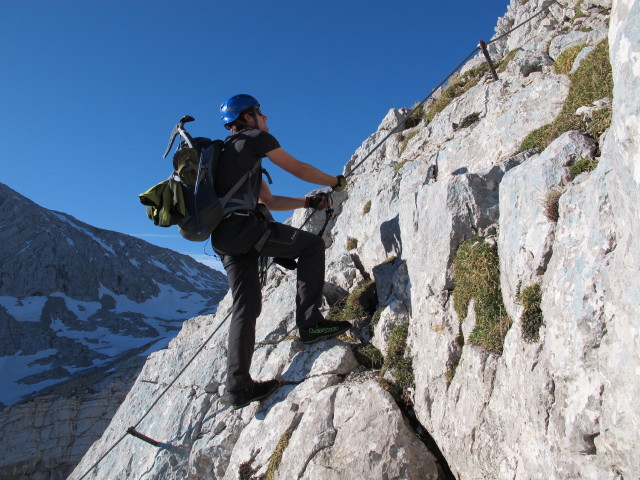 Tassilo-Klettersteig: Christian zwischen Einstieg und Almtaler Köpfl (8. Juni)