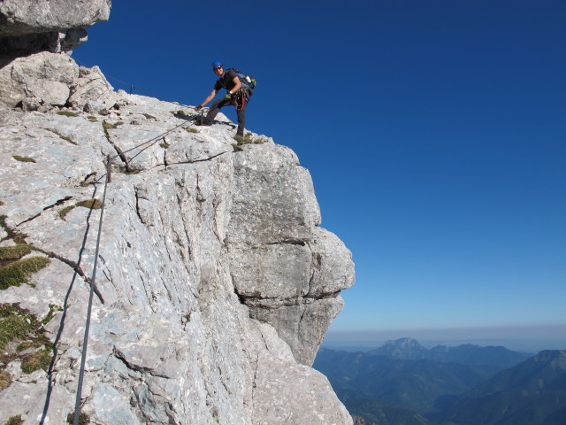 Tassilo-Klettersteig: Christian zwischen Einstieg und Almtaler Köpfl (8. Juni)