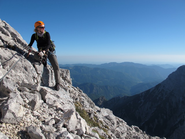 Tassilo-Klettersteig: Sabrina zwischen Einstieg und Almtaler Köpfl (8. Juni)