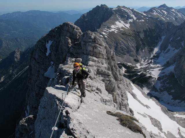 Tassilo-Klettersteig: Sabrina zwischen Almtaler Köpfl und Felsenfenster (8. Juni)