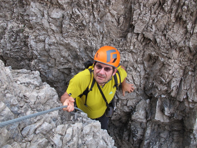 Axel am Lustige Bergler-Steig zwischen Ampferstein und Marchreisenspitze