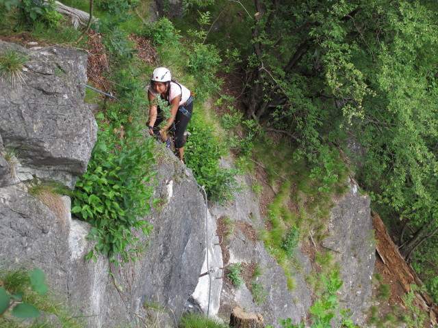 Kirchblick-Klettersteig: Jasmin im Ausstieg (6. Juli)