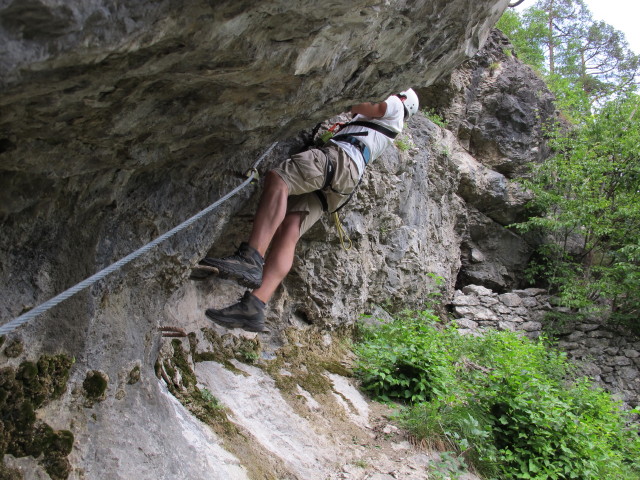 Burgforst-Klettersteig: Wolfgang im Überhang (7. Juli)