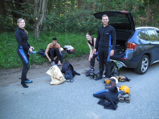 Cathrin, Wolfgang, Sonja und Stephan auf der Pl&ouml;ckenpass-Stra&szlig;e