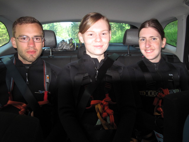 Stephan, Cathrin und Sonja auf der Pl&ouml;ckenpass-Stra&szlig;e