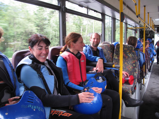 Ulrike, Bernadette und Helmut auf der Felbertauernstra&szlig;e