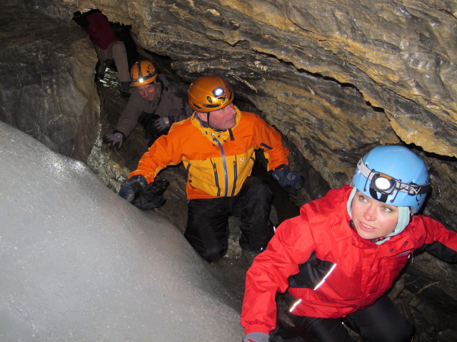Ernst, Erich und Diana in der Obstanser Eish&ouml;hle