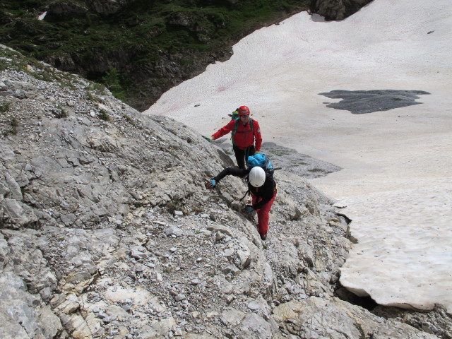Erwin und Dominika zwischen Tscharre und Gro&szlig;e Kinigat-Klettersteig
