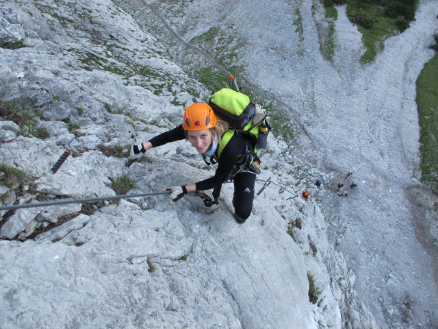 Anna-Klettersteig: Sabrina am H&ouml;hlenpfeiler (19. Juli)