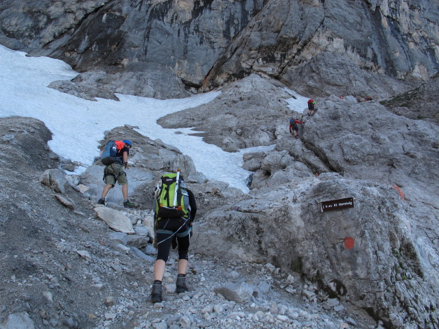 Johann-Klettersteig: Christian und Sabrina im Einstieg (19. Juli)