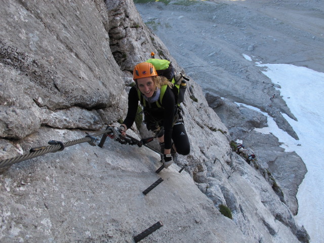 Johann-Klettersteig: Sabrina auf der Gro&szlig;en Rampe (19. Juli)