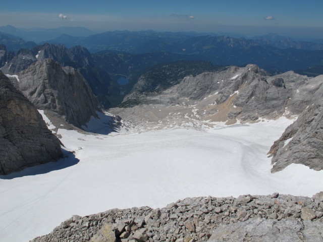 Gro&szlig;er Gosaugletscher vom Westgrat-Klettersteig aus (19. Juli)