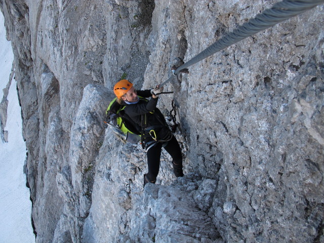 Amon-Klettersteig: Sabrina zwischen Einstieg und Simonyscharte (20. Juli)
