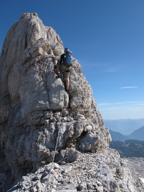 Amon-Klettersteig: Christian zwischen Simonyscharte und Ausstieg (20. Juli)