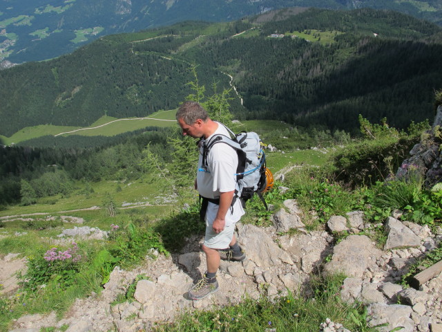 Erich auf Weg 441 zwischen Watzmannhaus und Falzalm (2. Aug.)