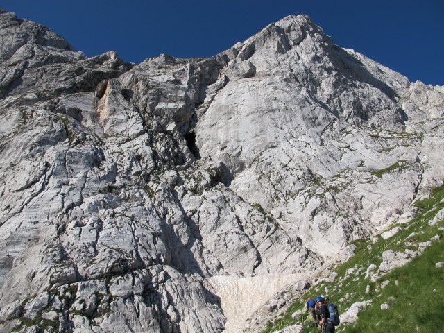 Sabrina und Christian zwischen Bivacco Nogara und Via Ferrata Italiana al Mangart (17. Aug.)