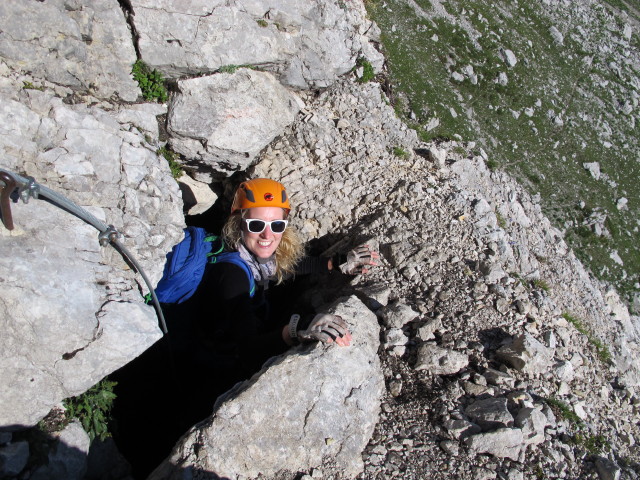 Via Ferrata Italiana al Mangart: Sabrina in der H&ouml;hle (17. Aug.)