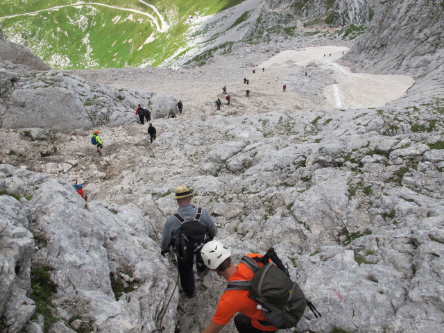 David zwischen Veliki Mangart und Mangartsko sedlo (17. Aug.)