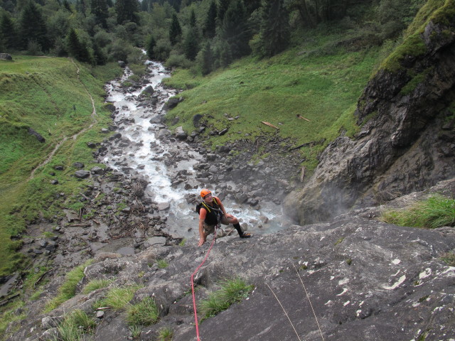 Axel in der zweiten Seill&auml;nge der Klettertour 'Wasserfall'
