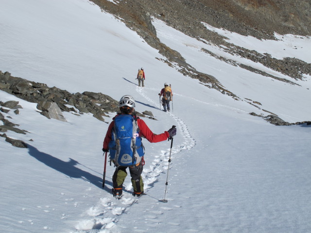 Anna, Christoph und Gudrun am L&auml;ngentalferner (28. Sep.)