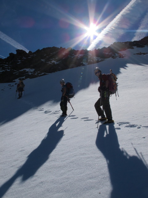 Gudrun, Anna und Christoph am L&auml;ngentalferner (28. Sep.)