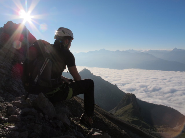 Jubil&auml;ums-Klettersteig: David beim Einstieg (4. Okt.)