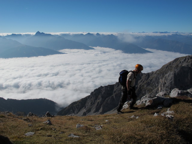 Jubil&auml;ums-Klettersteig: Erich im Ausstieg (4. Okt.)