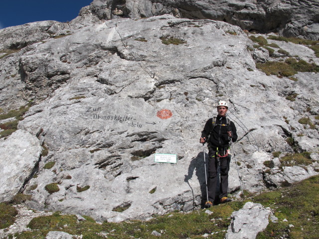 &Uuml;bungsklettersteig Guttenberghaus: David beim Einstieg (4. Okt.)