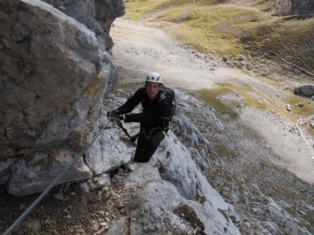 &Uuml;bungsklettersteig Guttenberghaus: David in der leichten Variante (4. Okt.)