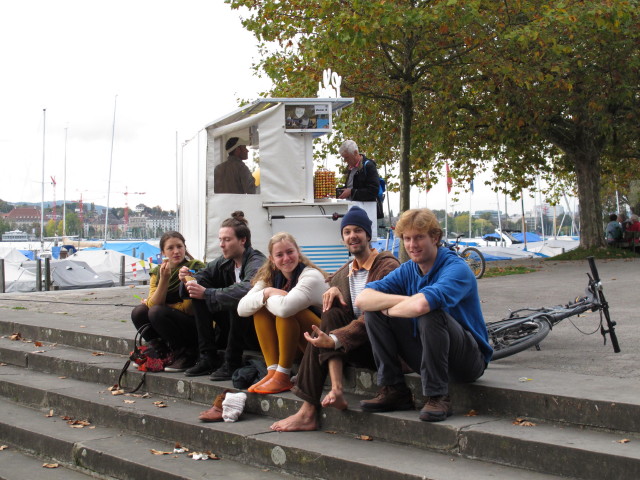 Leo, Sean, Laura, Luke und Diederick beim Z&uuml;richsee