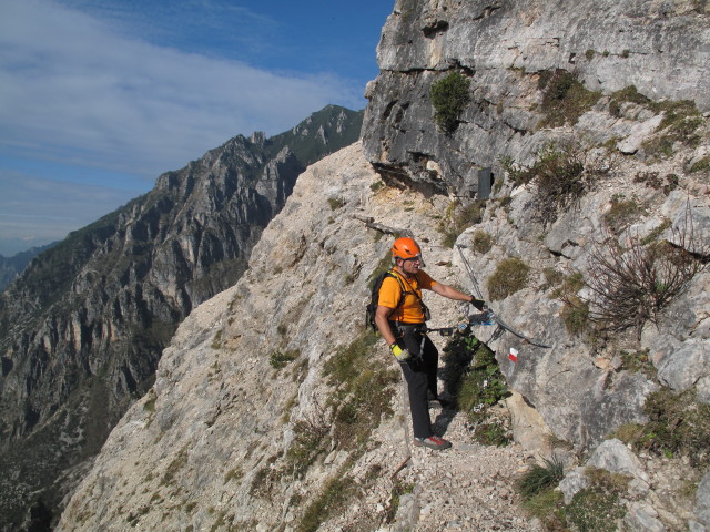 Sentiero Alpinistico Angelo Pojesi: Axel im Einstieg