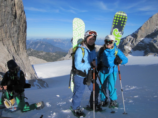 ?, ? und Marisa am Hallst&auml;tter Gletscher