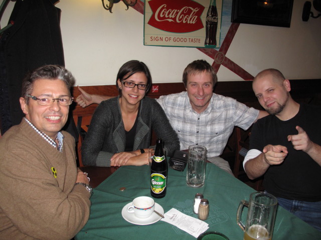 Peter, Michaela, ich und Philipp im Sparky's