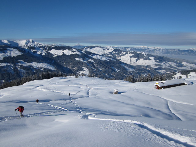 Erhard, Wolfgang und Anabel auf der Lodronalm