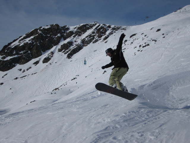 Markus zwischen den Pisten 4 Vents und Mont de la Chambre (8. März)
