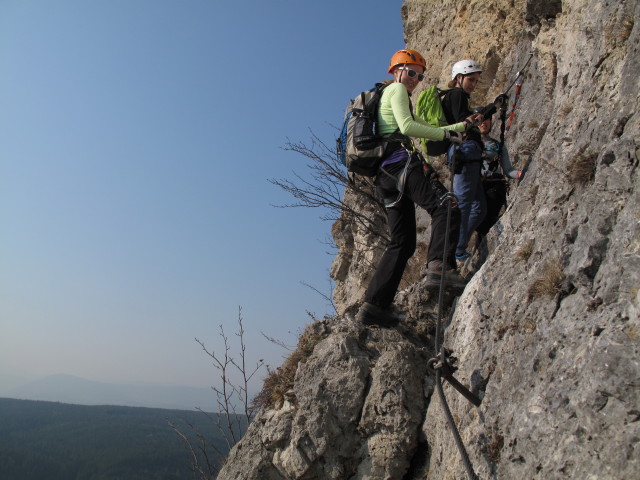 Pittentaler Klettersteig: Sabrina in der zweiten Querung